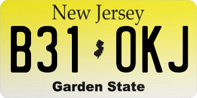 NJ license plate B31OKJ