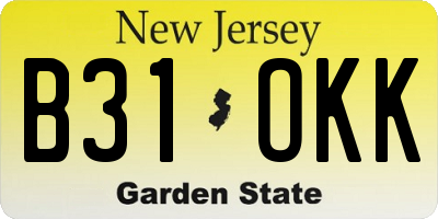 NJ license plate B31OKK