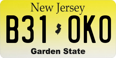 NJ license plate B31OKO
