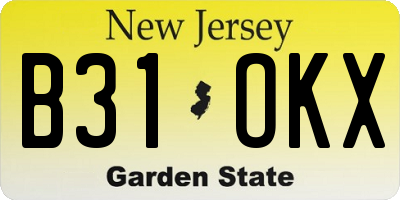 NJ license plate B31OKX