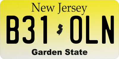 NJ license plate B31OLN