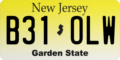NJ license plate B31OLW