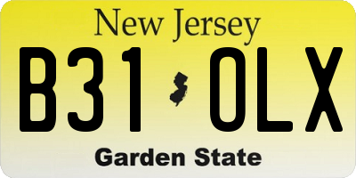 NJ license plate B31OLX