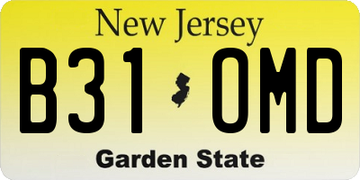 NJ license plate B31OMD