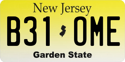 NJ license plate B31OME