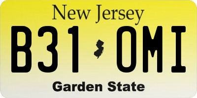 NJ license plate B31OMI