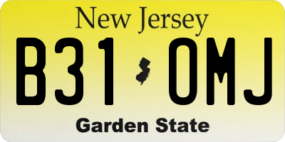 NJ license plate B31OMJ