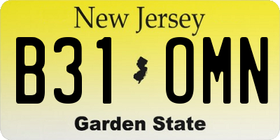 NJ license plate B31OMN