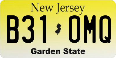 NJ license plate B31OMQ