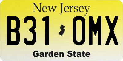 NJ license plate B31OMX