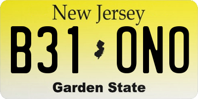 NJ license plate B31ONO