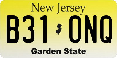 NJ license plate B31ONQ