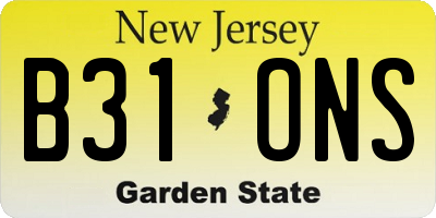 NJ license plate B31ONS
