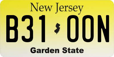 NJ license plate B31OON