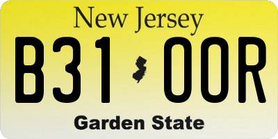 NJ license plate B31OOR
