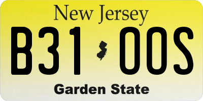 NJ license plate B31OOS