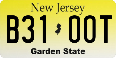 NJ license plate B31OOT