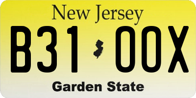 NJ license plate B31OOX