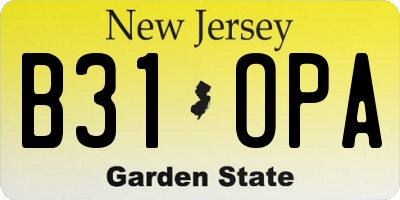 NJ license plate B31OPA