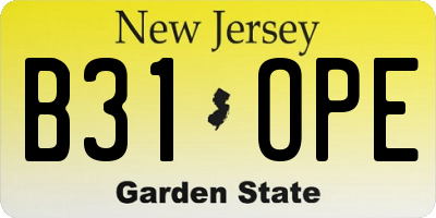 NJ license plate B31OPE