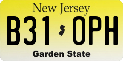 NJ license plate B31OPH