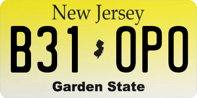 NJ license plate B31OPO