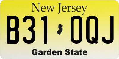 NJ license plate B31OQJ