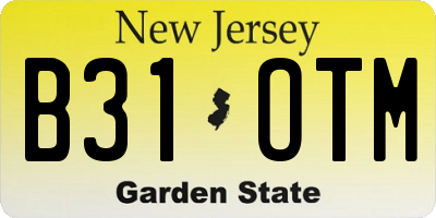 NJ license plate B31OTM