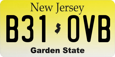 NJ license plate B31OVB
