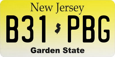 NJ license plate B31PBG