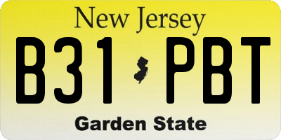 NJ license plate B31PBT