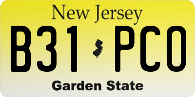 NJ license plate B31PCO