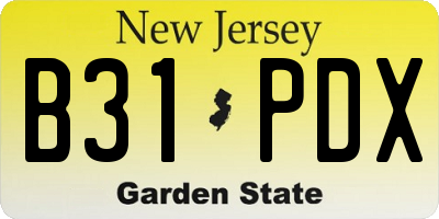 NJ license plate B31PDX