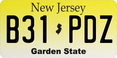 NJ license plate B31PDZ