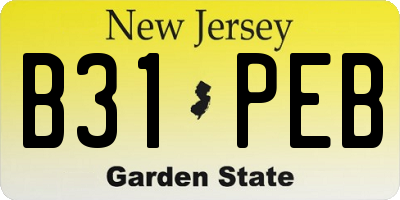 NJ license plate B31PEB