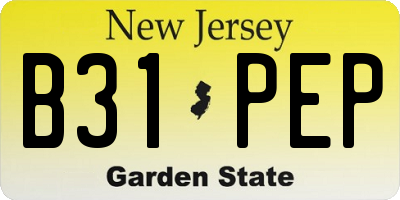 NJ license plate B31PEP