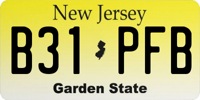 NJ license plate B31PFB