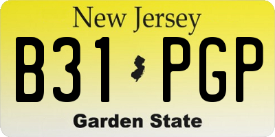 NJ license plate B31PGP