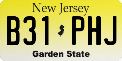 NJ license plate B31PHJ