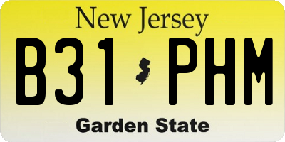 NJ license plate B31PHM