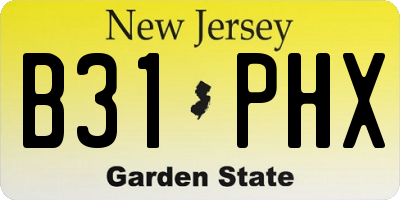 NJ license plate B31PHX