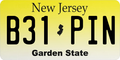 NJ license plate B31PIN