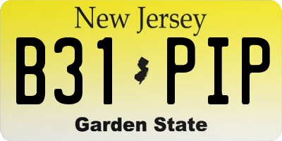 NJ license plate B31PIP