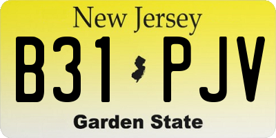 NJ license plate B31PJV
