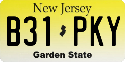 NJ license plate B31PKY