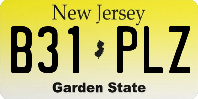 NJ license plate B31PLZ