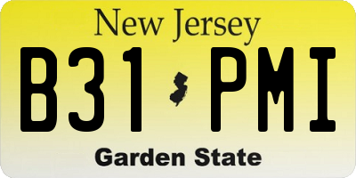 NJ license plate B31PMI