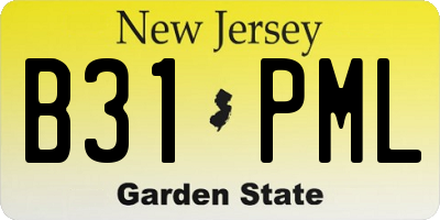 NJ license plate B31PML