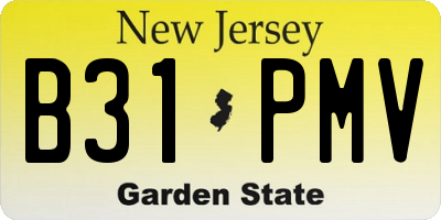 NJ license plate B31PMV