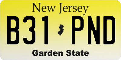 NJ license plate B31PND